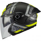 MT Cosmo SV Arrow nyitott bukósisak matt fekete-neonsárga